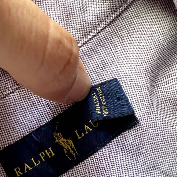 Ralph Lauren Cotton Oxford Men's Button Down Shirt-Size L - Picture 6 of 8